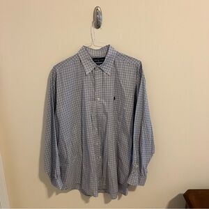 Ralph Lauren Button Down Shirt in Blue/White Plaid Extra Large